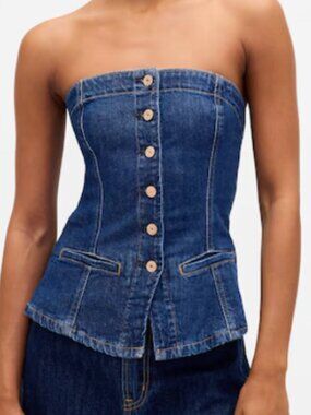 Gap Denim Strapless Top - Size 6